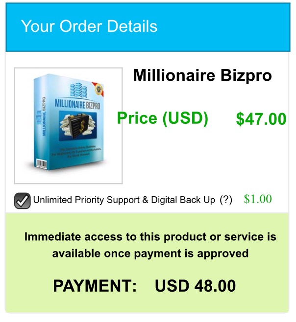 millionaire bizpro payment